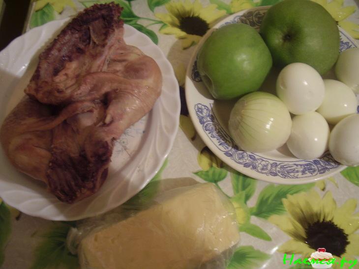 Салат с окорочком "Черепаха" Салат с окорочком "Черепаха"