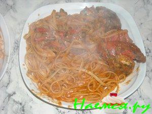 Linguine con aragosta. Омар с пастой в томатном соусе 