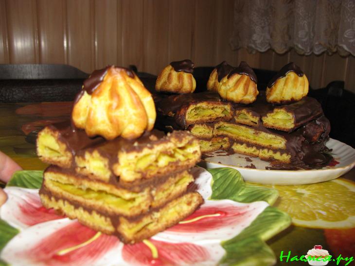 Торт 'Дамские пальчики' с заварным шоколадным кремом