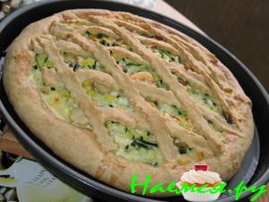 Пирог с мидиями и цуккини