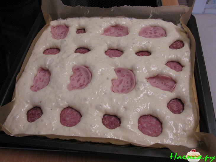 "Бабат" пирог быстрый с колбаской