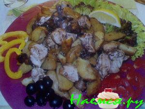 Куриная грудка с картофелем и грибами