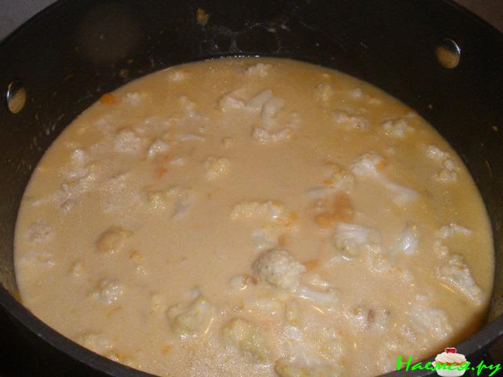 Суп-пюре из цветной капусты и сладкого картофеля