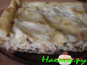 Лазанья с окорочками и грибами