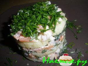 Тиан с креветками и картофелем