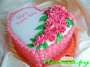 Торт "Сердце с розами"