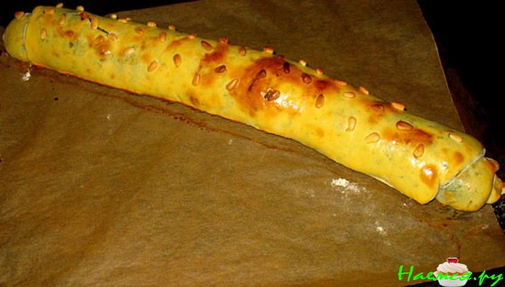 Рулет с хоккаидо-тыквой и шпинатом