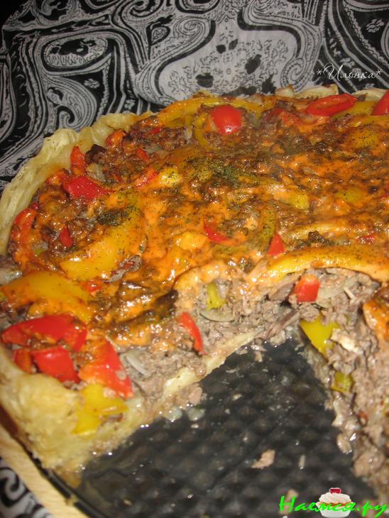 Пирог с перцем и свиным сердцем