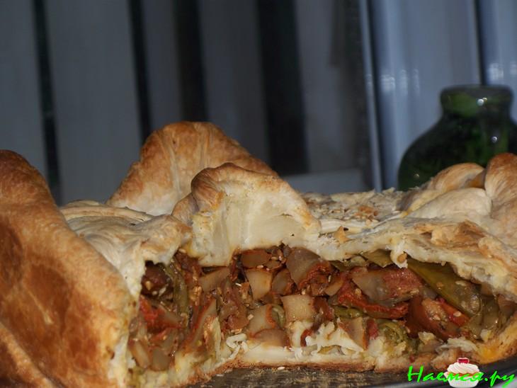 Пирог грибно-овощной мой вариант 