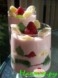 Фруктово-творожный десерт за 10 минут