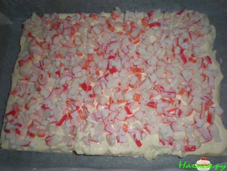 Рыбный торт с сырно-майонезной пропиткой