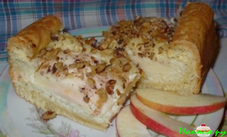 Открытый яблочно-рисово-лимонно-ореховый пирог