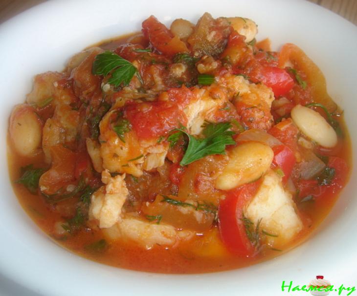 Рыбное рагу с овощами и фасолью Рыбное рагу с овощами и фасолью