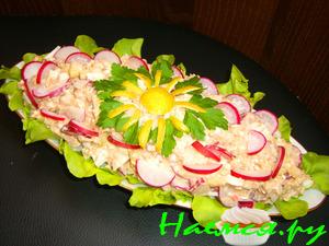Салатик с тунцом и редиской