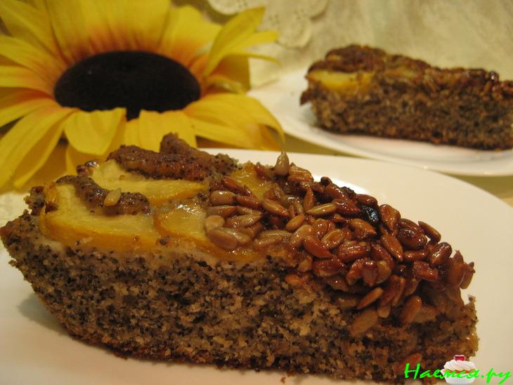 Пирог 'Подсолнух' с персиками Пирог 'Подсолнух' с персиками