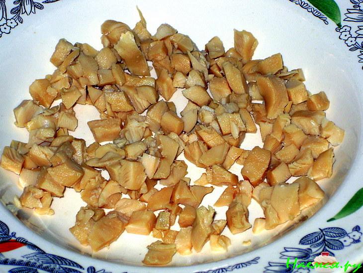 Салатик с кальмарами для души