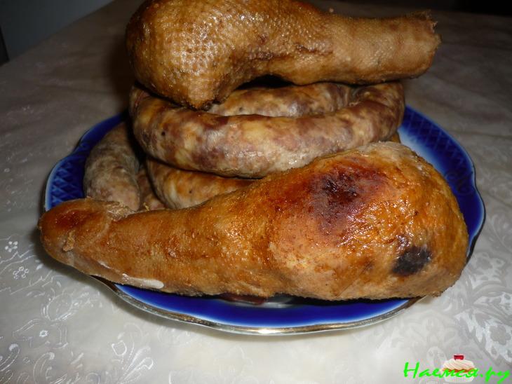 Гусиные шейки фаршированные. Колбаса домашняя