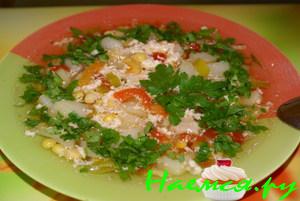 Суп с кукурузой и яйцом по мотивам китайского