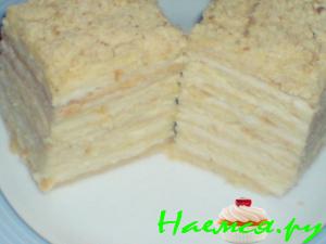 Торт 'Рыжик' с миндалем Торт 'Рыжик' с миндалем