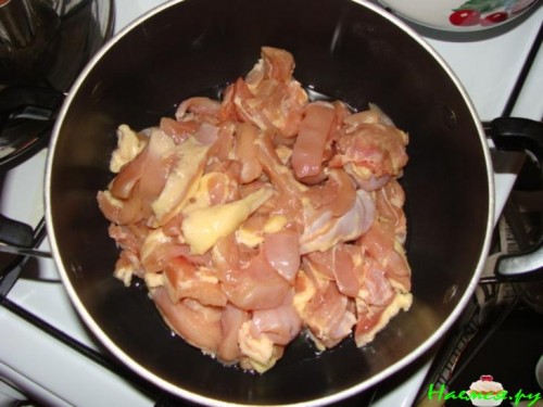 Курица с грибами (шампиньонами)