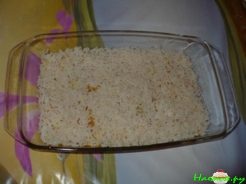 Запеканка из кабачков, грибов, риса