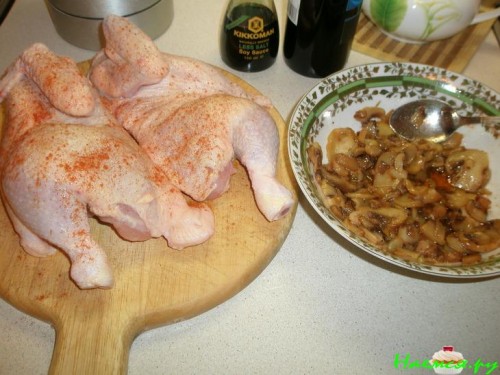 Курица с грибами по-быстрому