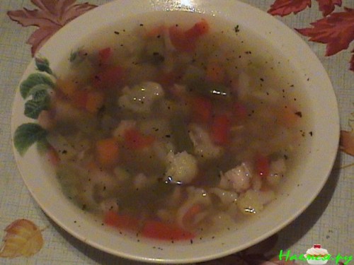 Куриный суп с овощами (диетический)