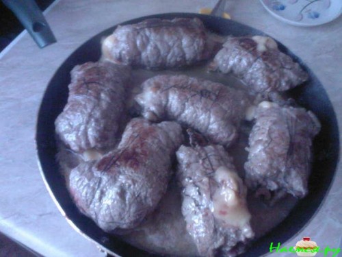 Мясные рулетики с опятами