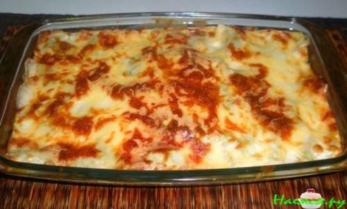 Лазанья с креветками и с красной рыбкой