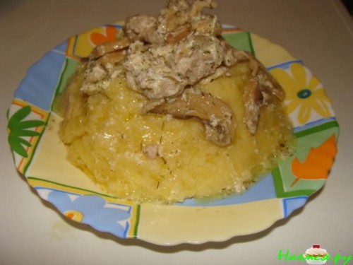 Курица с грибами (шампиньонами)