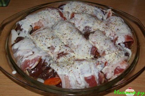 Печень в беконе