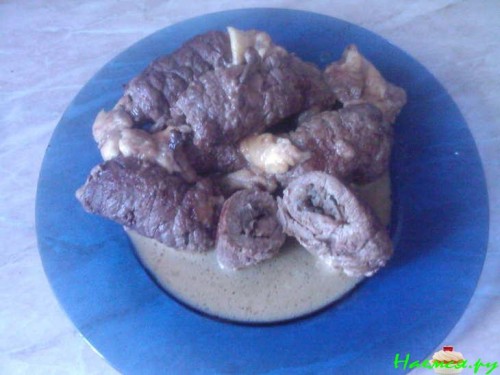 Мясные рулетики с опятами