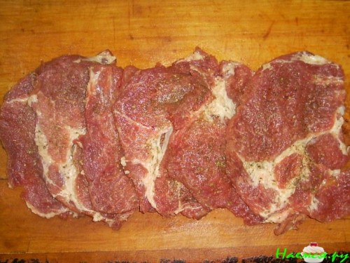 Мясные рулетики с ветчиной и грибами