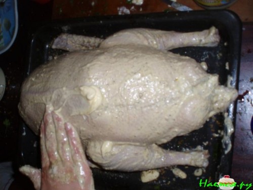 Фаршированная утка с гречкой и грибами