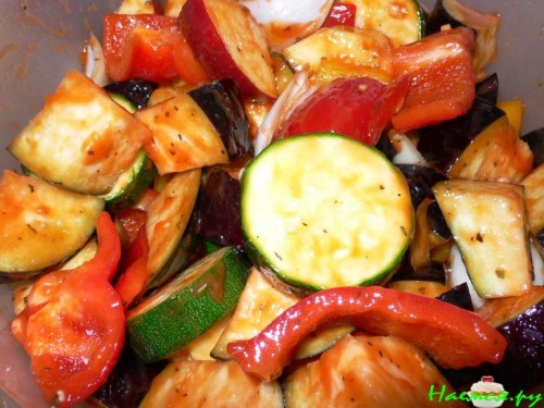 Овощной шашлык в гриле