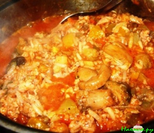 Овощное рагу с рубленным мясом