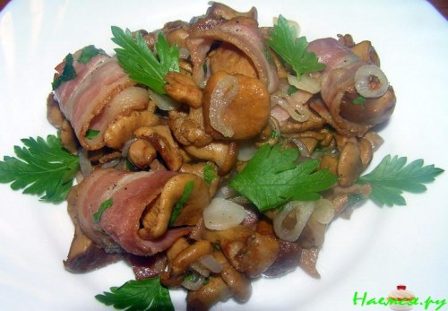Грибное рагу с беконом