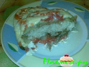 Рисовая запеканка с баклажанами