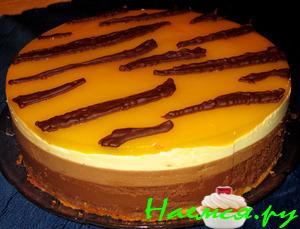 Торт "Триколор" под манговым покрытием Торт "Триколор" под манговым покрытием