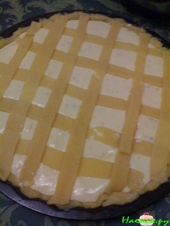 Песочный пирог с творожно-апельсновый начинкой