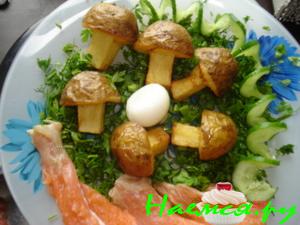 Маслята из картофеля