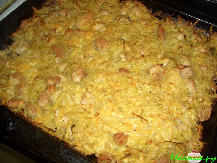 Запеканка из свинины с картофелем