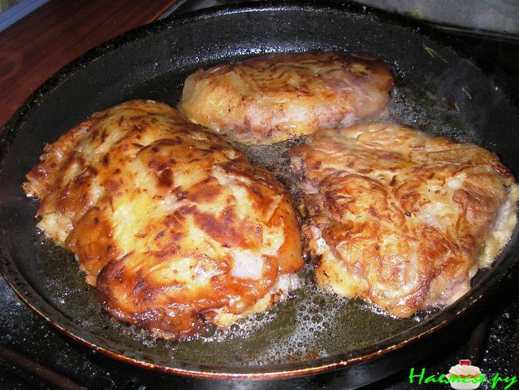 Отбивные в гранатовом соке с сырной корочкой