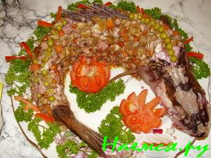 Салат "Рыбка" с грибами