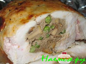 Курица фаршированная в горчично-медовом соусе 