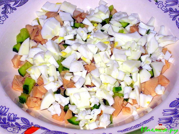 Салатик с кальмарами для души