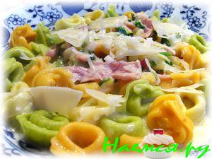 Паста тортеллини (Tortellini) с молочно-ветчинным соусом