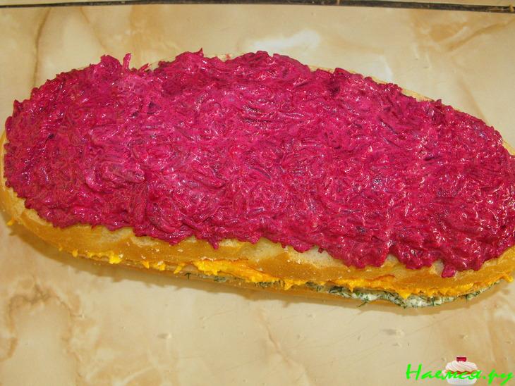 Закуска на багете "Светофор" Закуска на багете "Светофор"