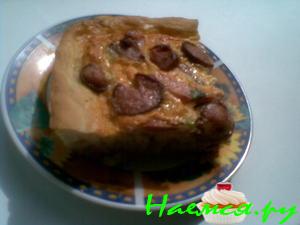 Киш с сардельками