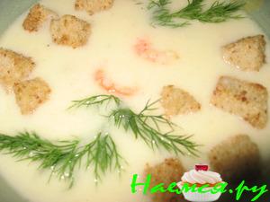 Простой и вкусный крем-суп с креветками 